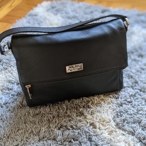 Kate Spade Black Leather Flap Crossbody Bag